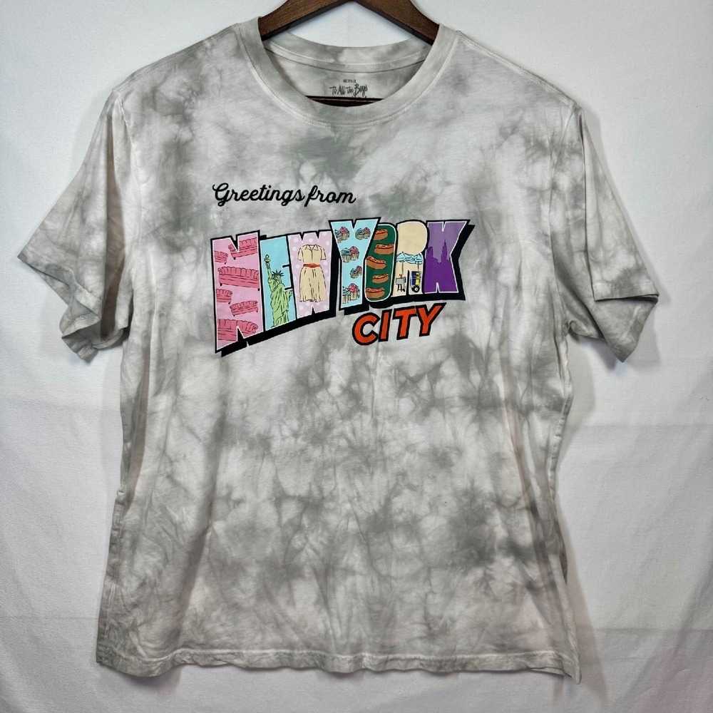 New York NYC Netflix To All The Boys Tie Dye Graphic Tee‎ T-Shirt Sz Large